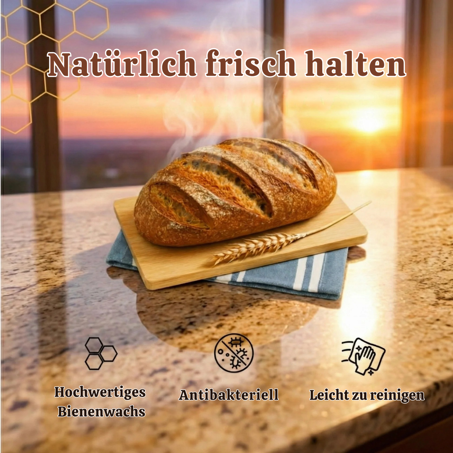 Premium Brotbeutel aus 100% Baumwolle & Bienenwachs