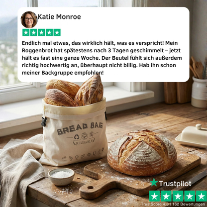 Premium Brotbeutel aus 100% Baumwolle & Bienenwachs