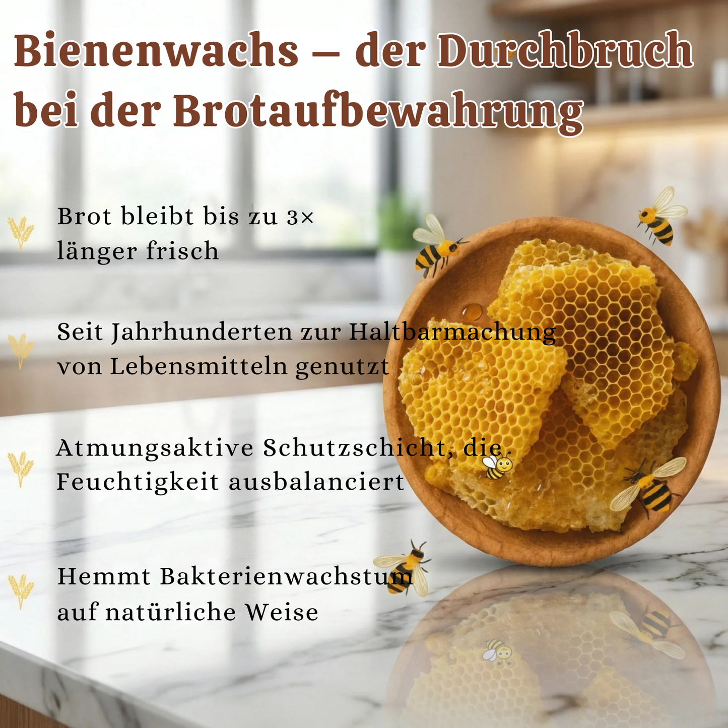 Premium Brotbeutel aus 100% Baumwolle & Bienenwachs