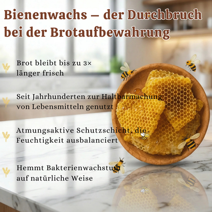 Premium Brotbeutel aus 100% Baumwolle & Bienenwachs