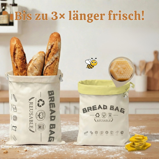 Premium Brotbeutel aus 100% Baumwolle & Bienenwachs